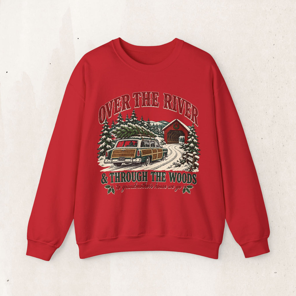 Over the River and Through the Woods Christmas Sweatshirt, Christmas Cabin Crewneck