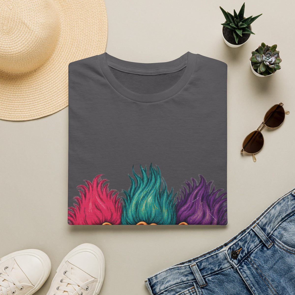 Troll Dolls Graphic Tee in Charcoal, alternate view