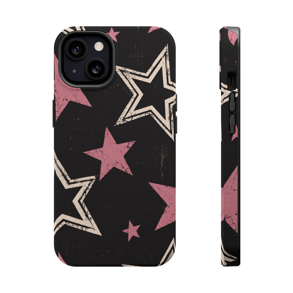 Pink Retro Stars Magnetic Phone Case, alternate view