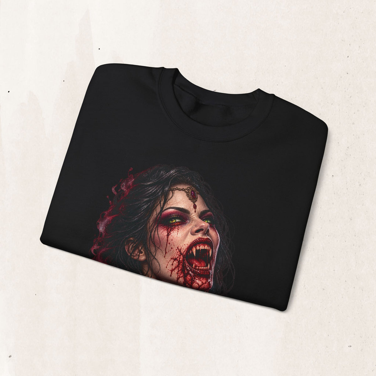 Bloody Horror Vampire Crewneck Sweatshirt Printify