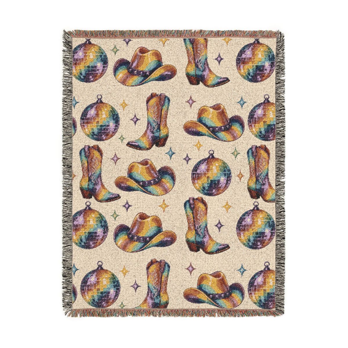 Rainbow Cowboy Woven Blanket