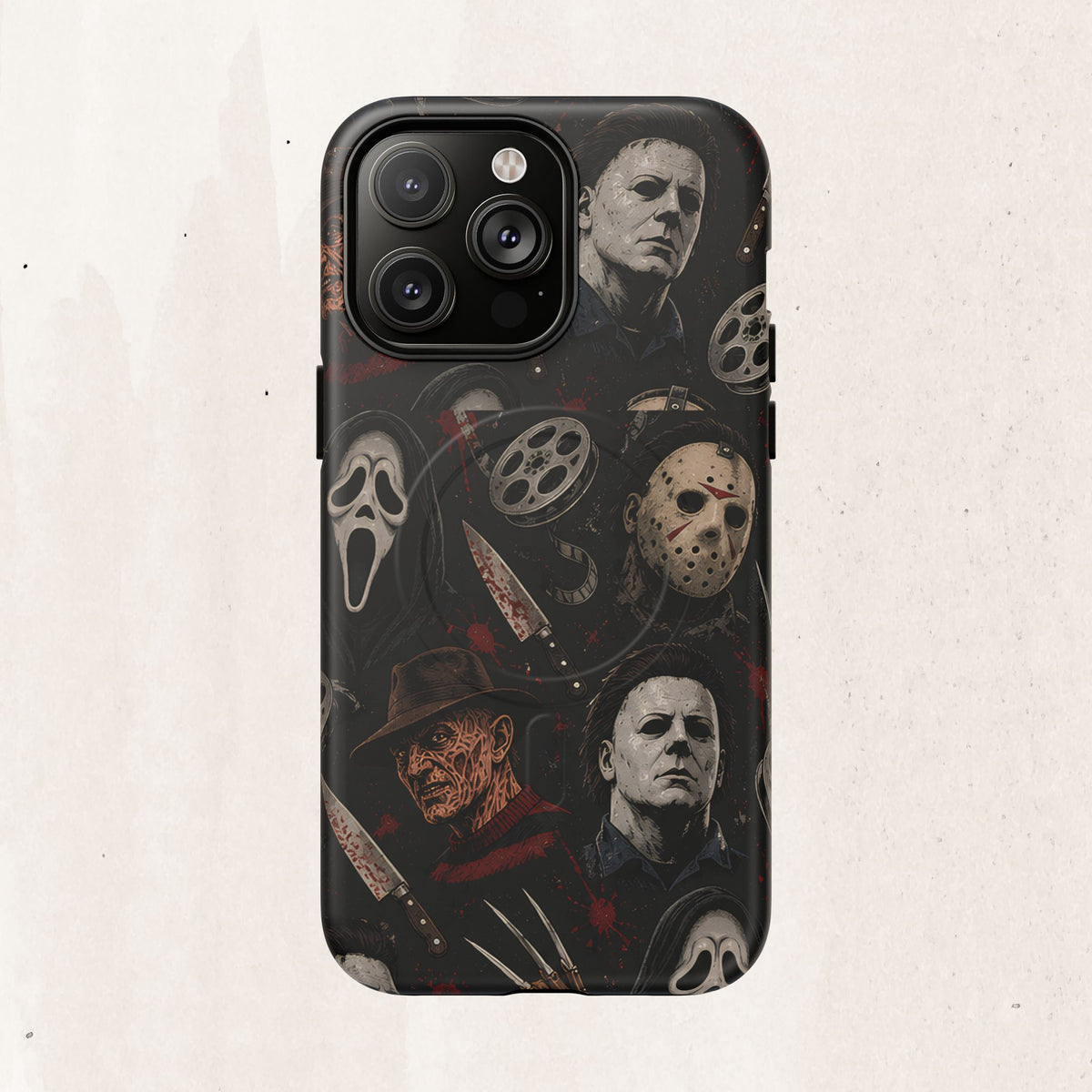 Horror Icons Magnetic Phone Case — Michael Myers, Freddy & Ghost Face Design