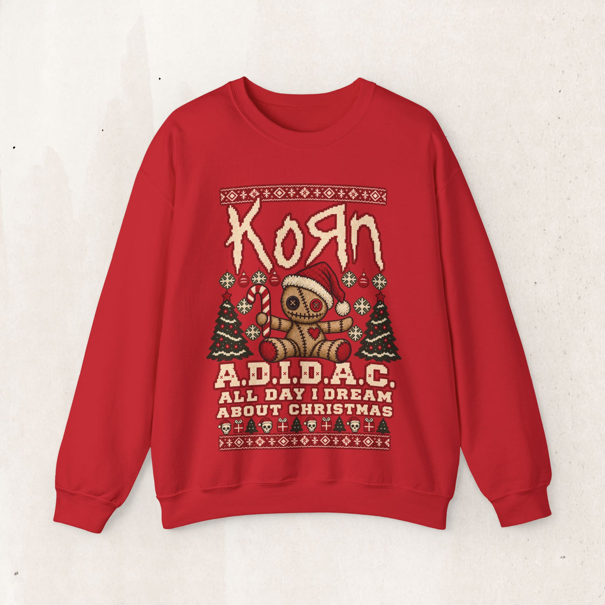 Xmas A.D.I.D.A.C. All Day I Dream About Christmas Sweatshirt – Red
