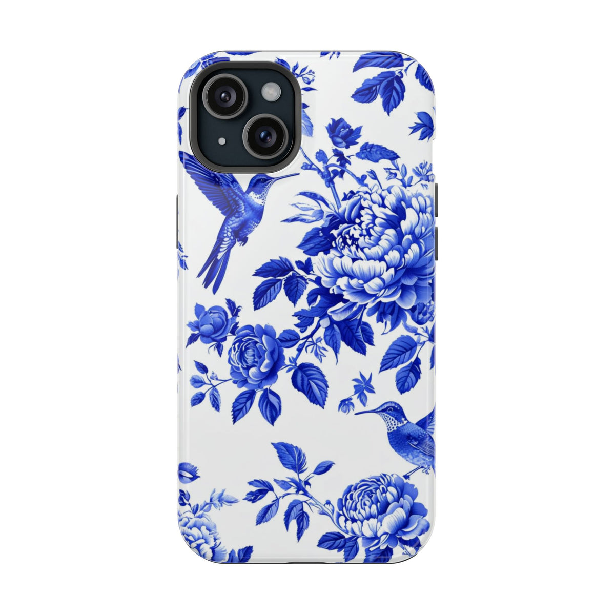 Blue Floral Bird Magnetic Phone Case, alternate view