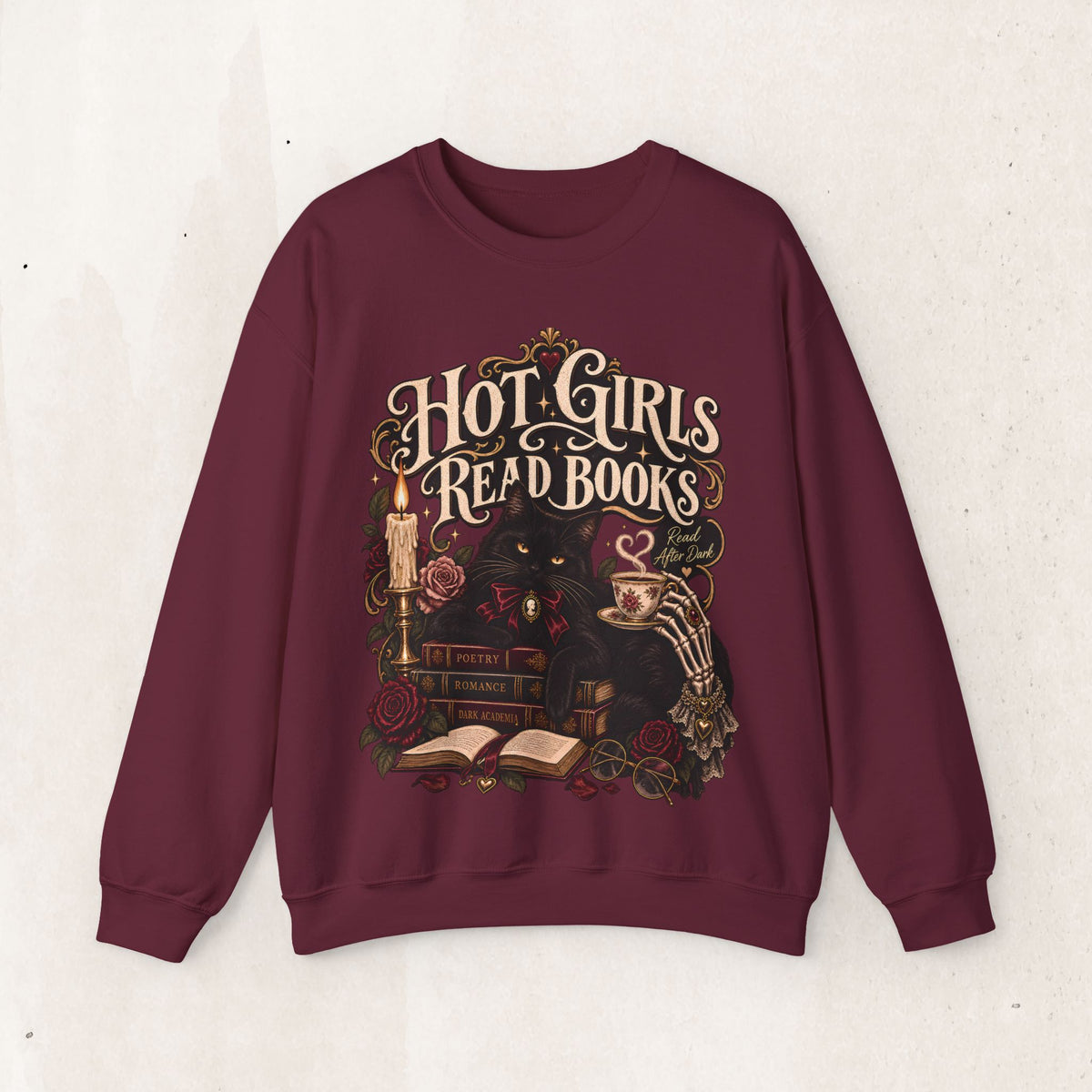 Hot Girls Read Books Crewneck Sweatshirt