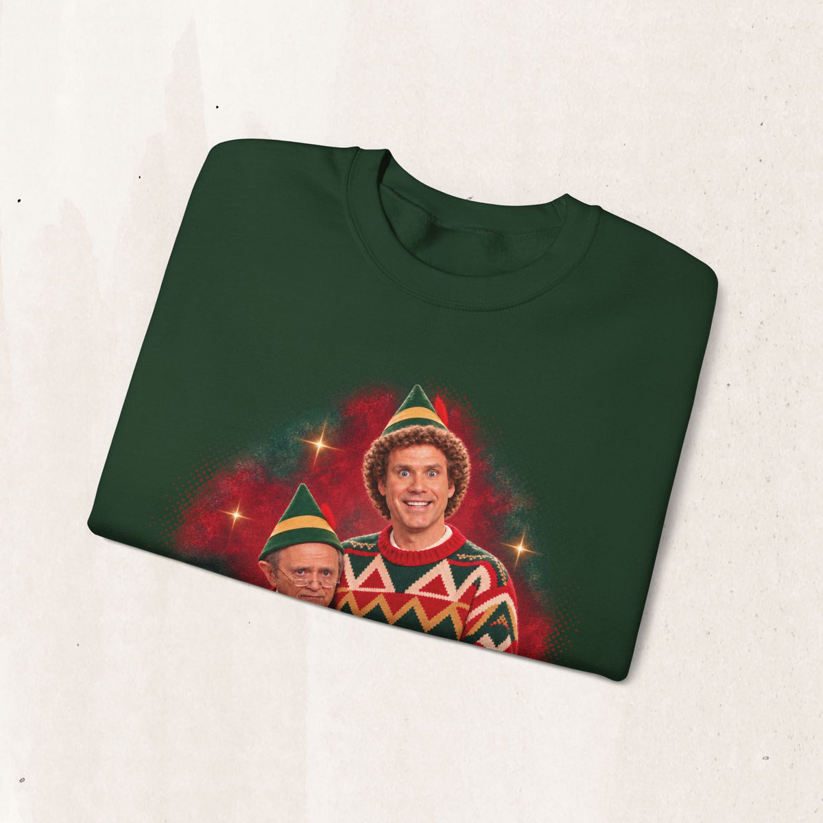 Buddy the Elf 80s glamour portrait Christmas sweatshirt