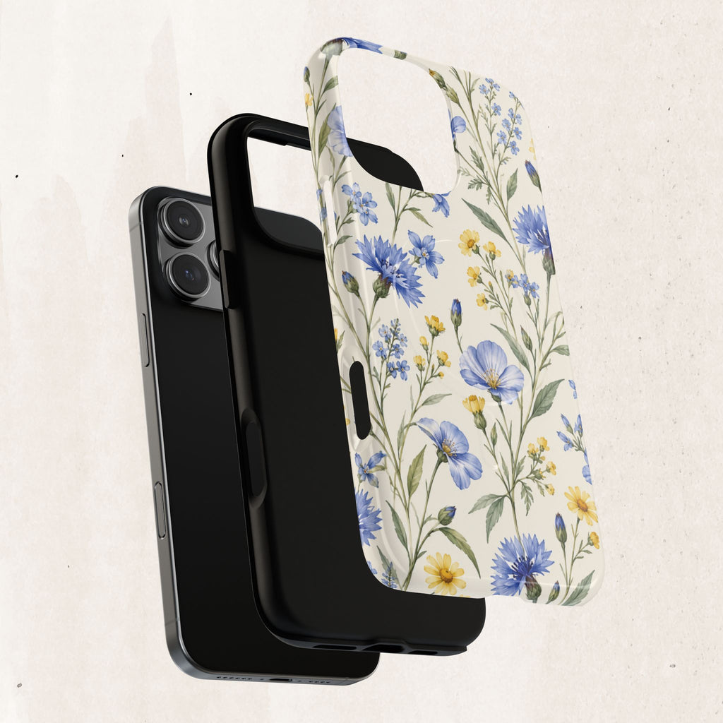 Floral Blue Cornflower  Magnetic Phone Case