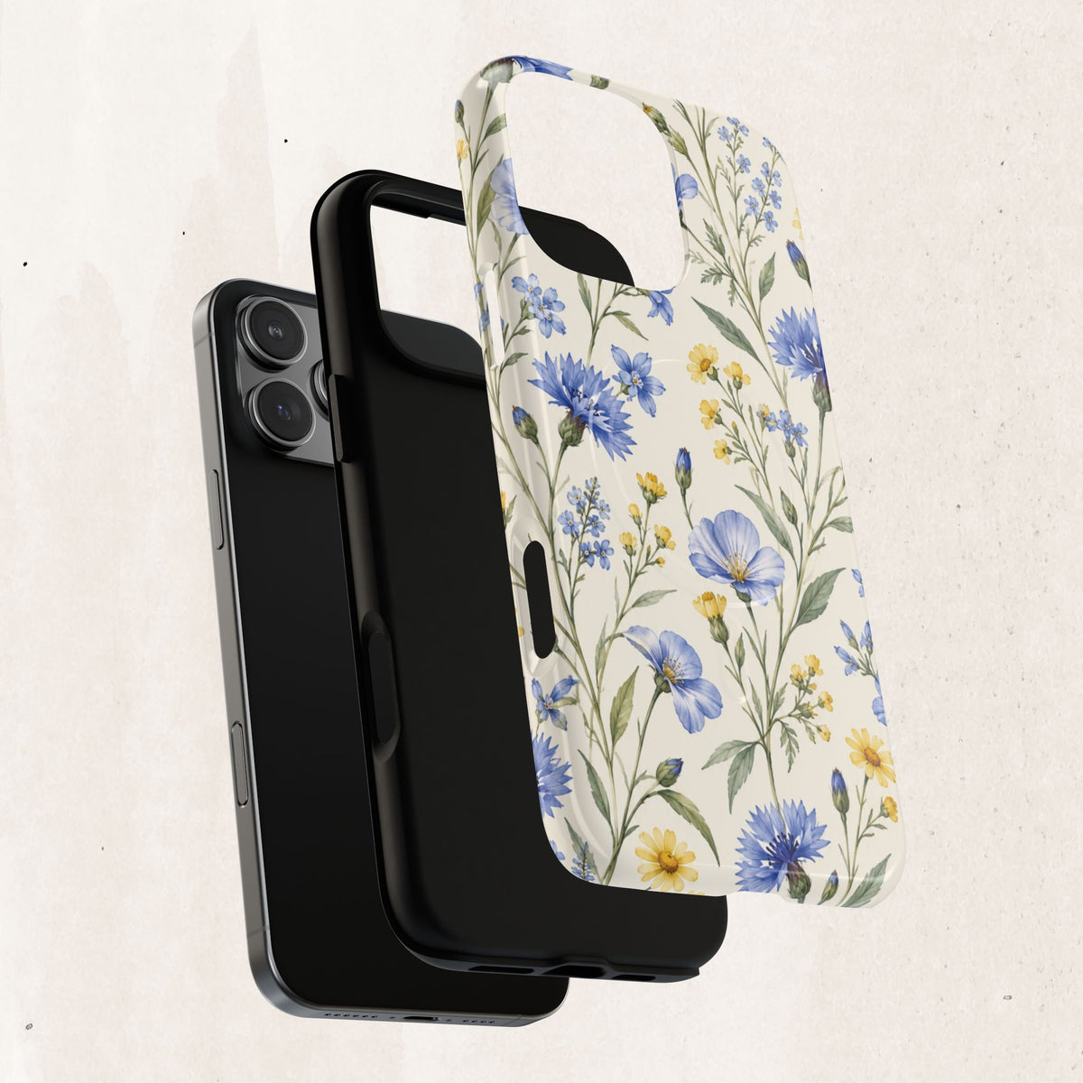Floral Blue Cornflower  Magnetic Phone Case