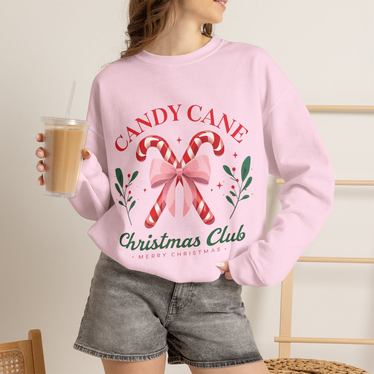 Candy Cane Christmas Club Crewneck Sweatshirt