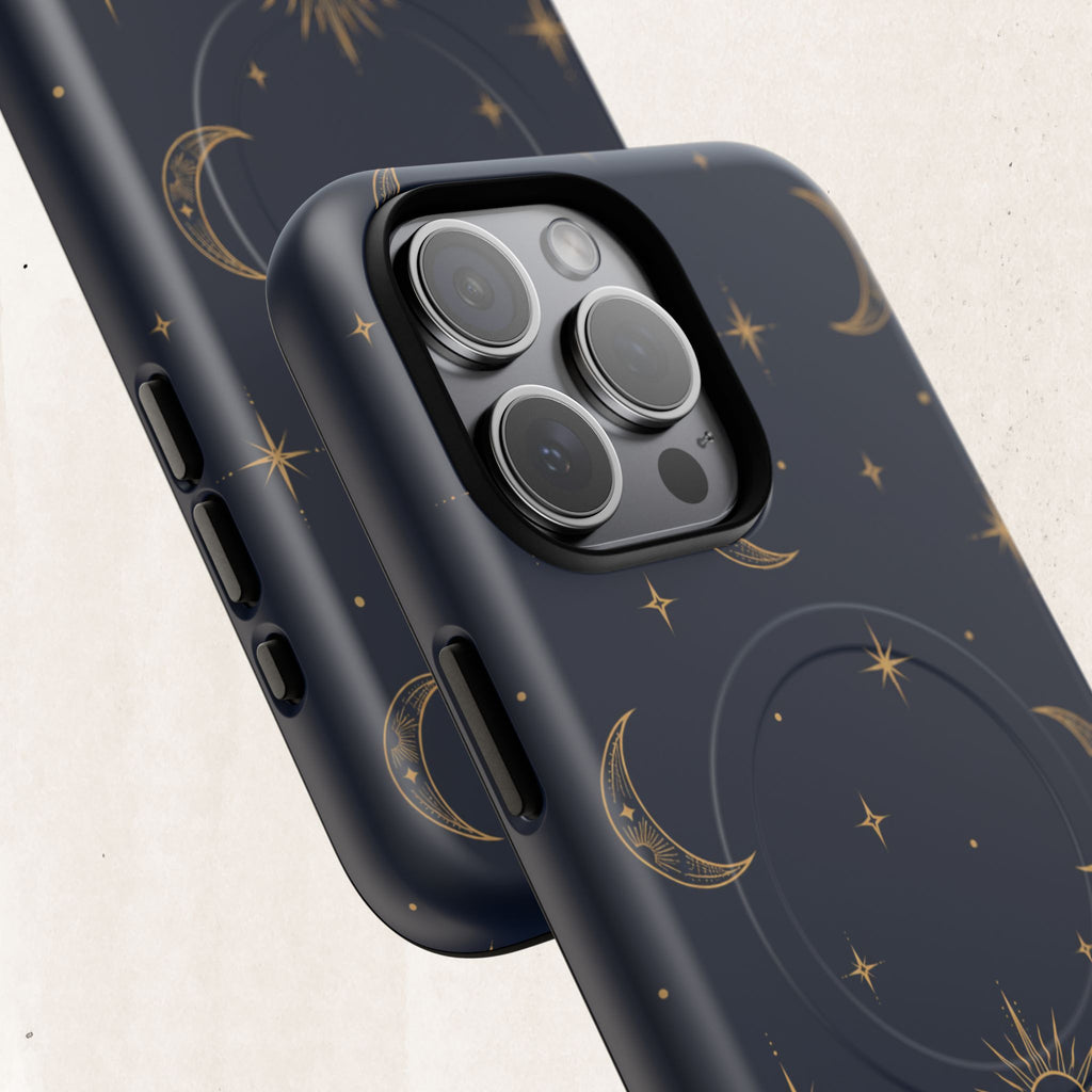 Magnetic Phone Case — Celestial Moon & Stars Tough Protective Cover