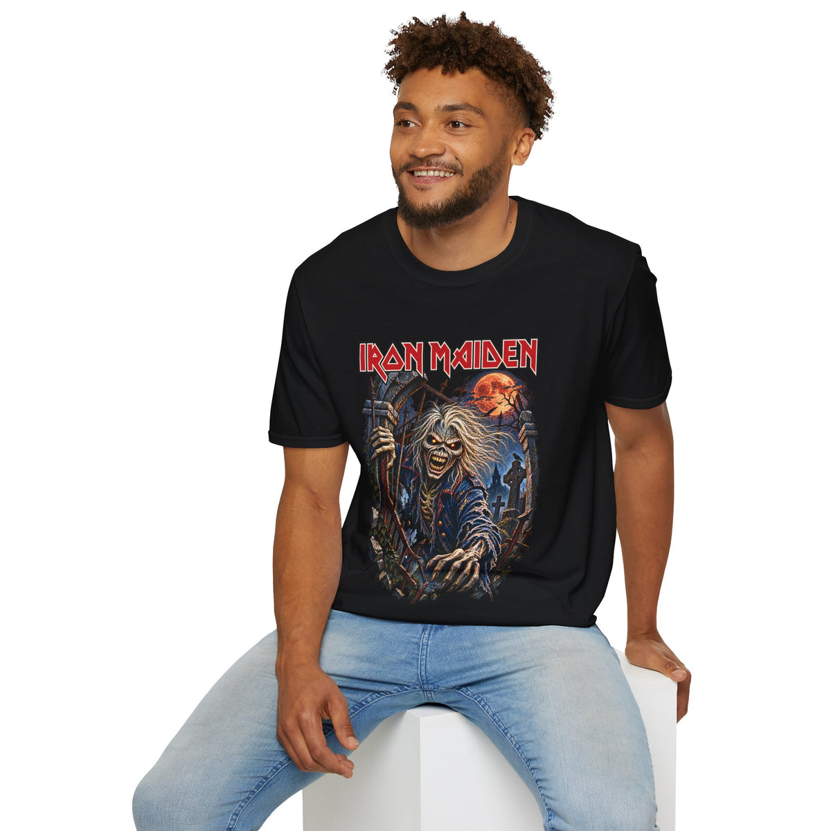 Iron Maiden Graphic Tee in Heather Navy, alternate view