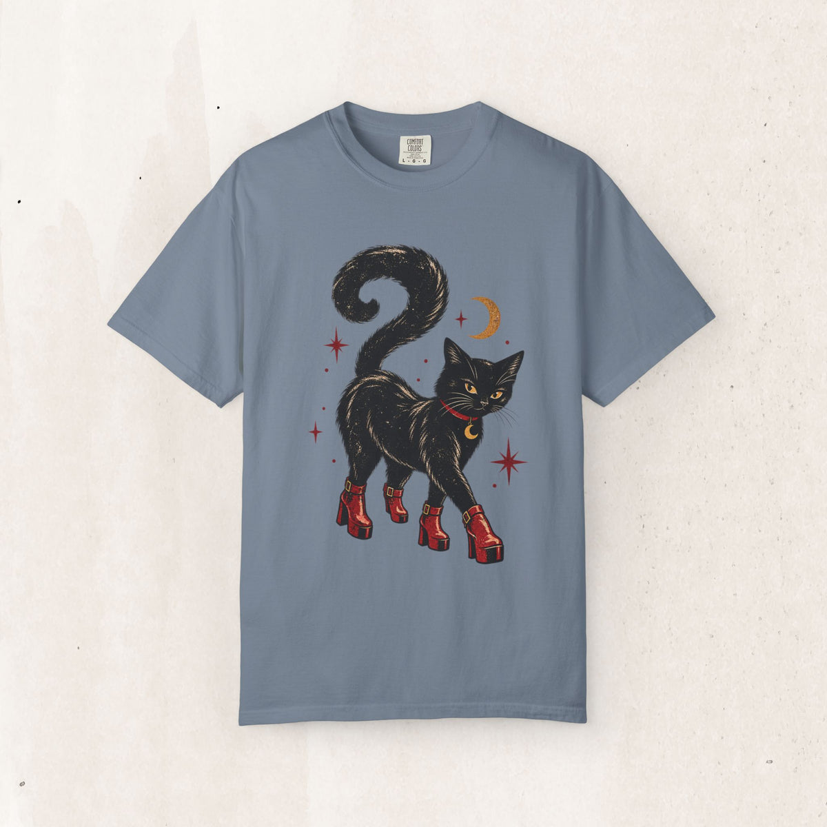 Witchy Cat in Red Boots - Graphic Tee