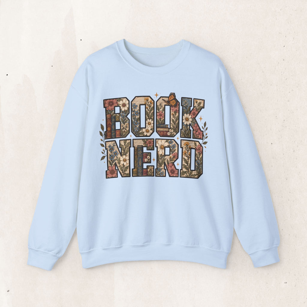 Floral Book Nerd Crewneck Sweatshirt