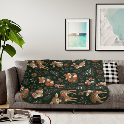 Woodland Winter Sherpa Blanket