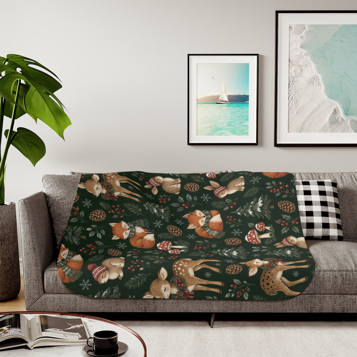 Woodland Winter Sherpa Blanket