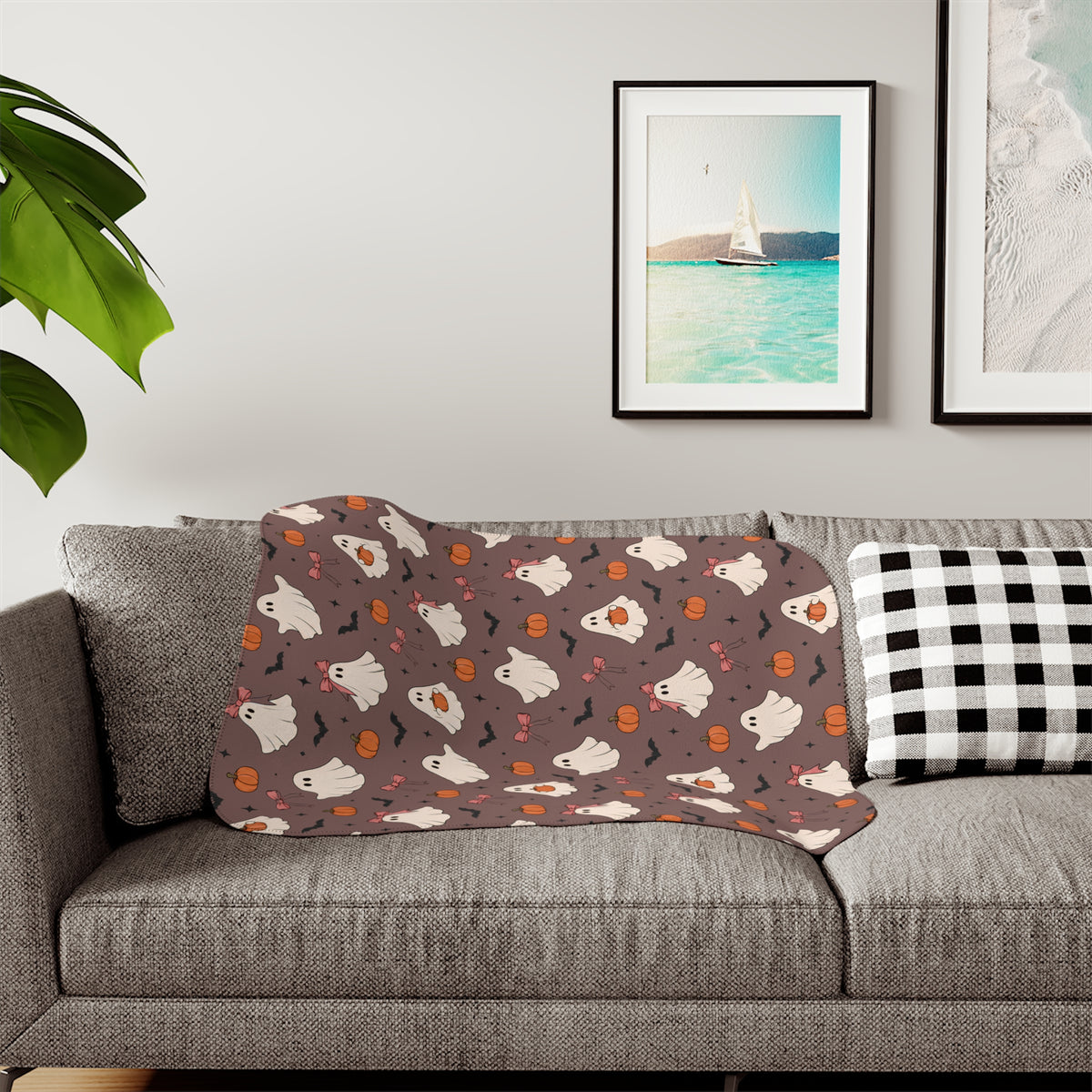 Autumn Ghosts Sherpa Blanket
