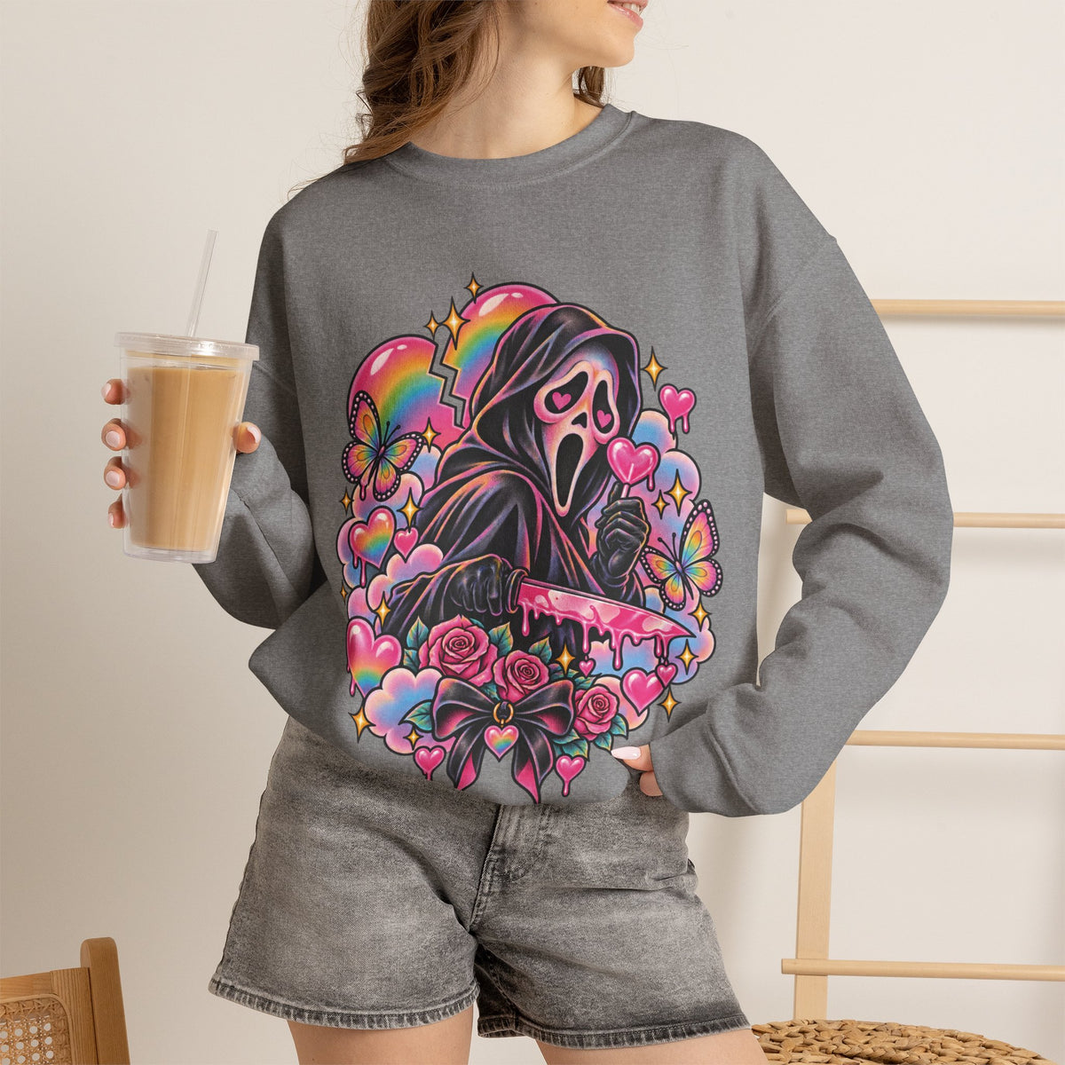 Ghostface Rainbow Crewneck Sweatshirt