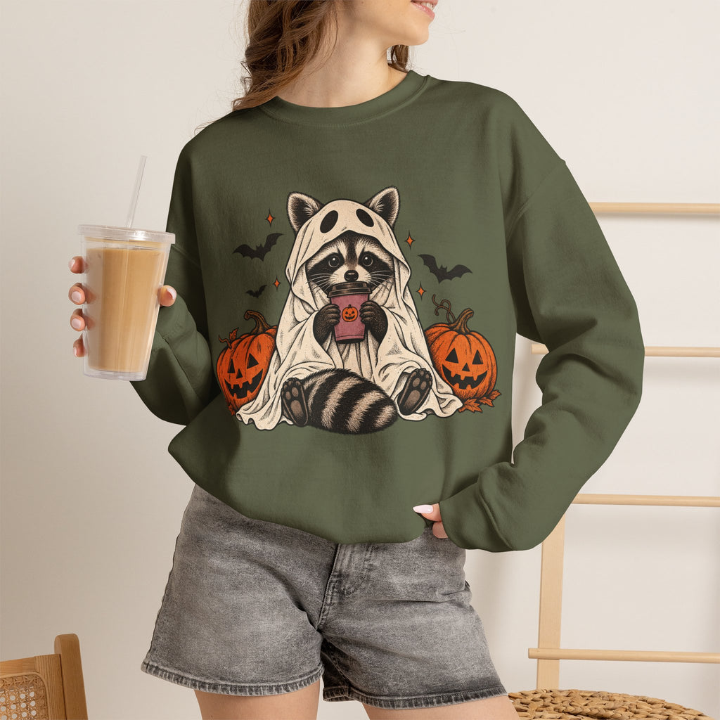 Halloween Raccoon Crewneck Sweatshirt