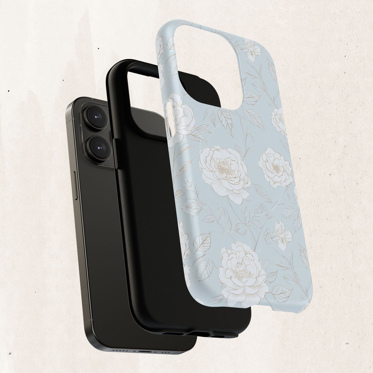 Blue Floral Tough Magnetic Phone Case