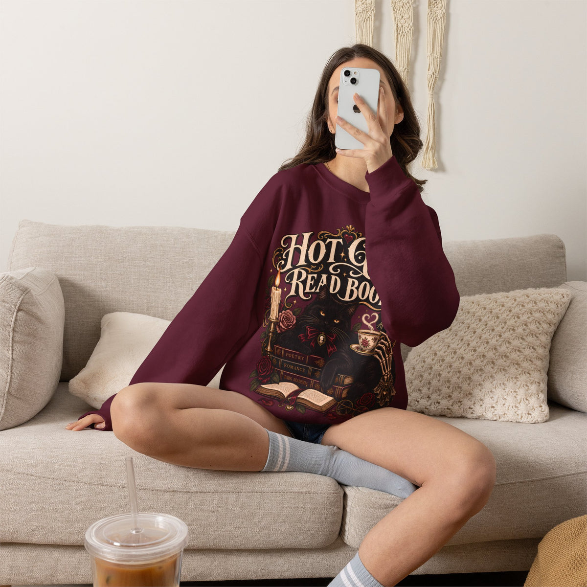 Hot Girls Read Books Crewneck Sweatshirt