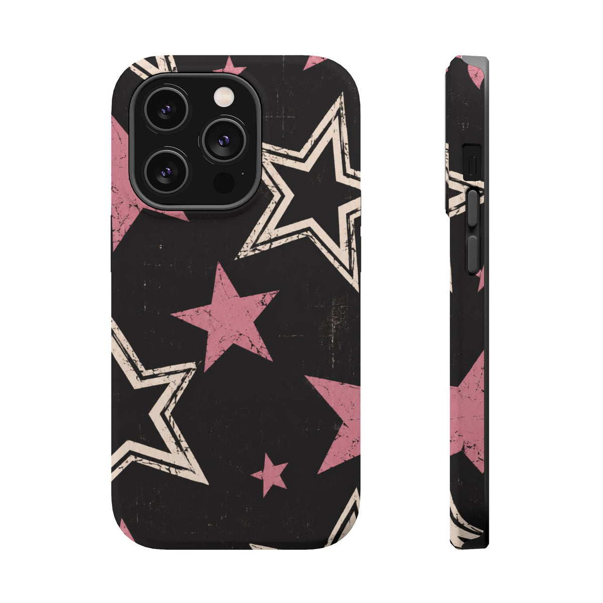 Pink Retro Stars Magnetic Phone Case, alternate view
