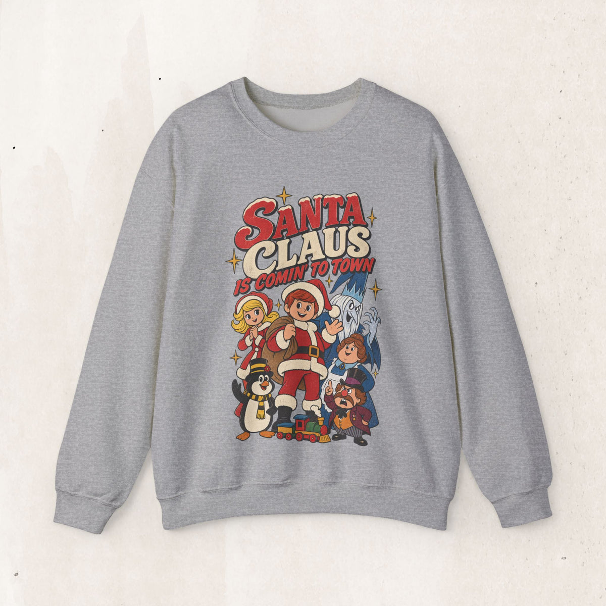 Santa Claus Is Comin' to Town Christmas Crewneck Sweatshirt