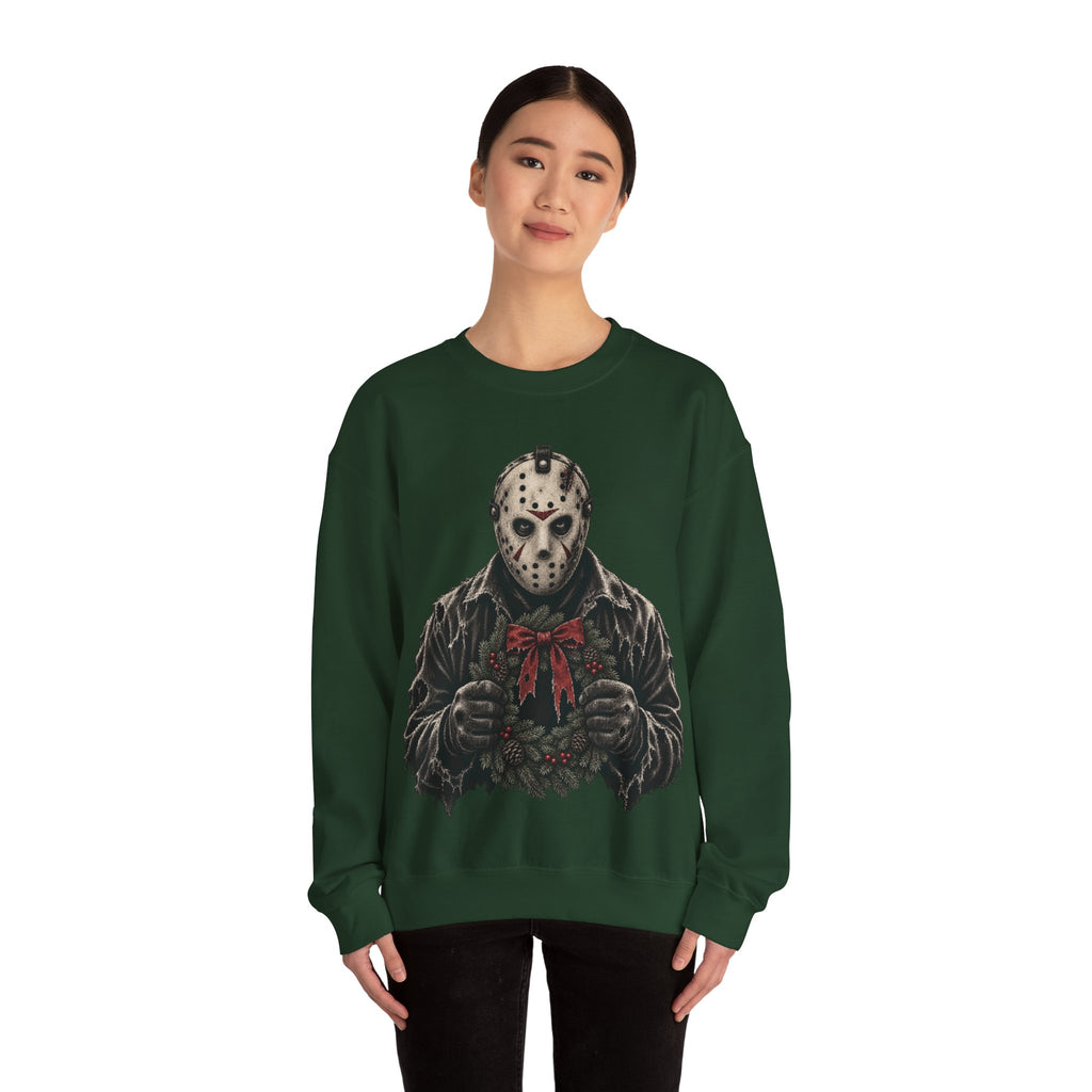 Jason Vorhees Christmas Wreath Crewneck Sweatshirt