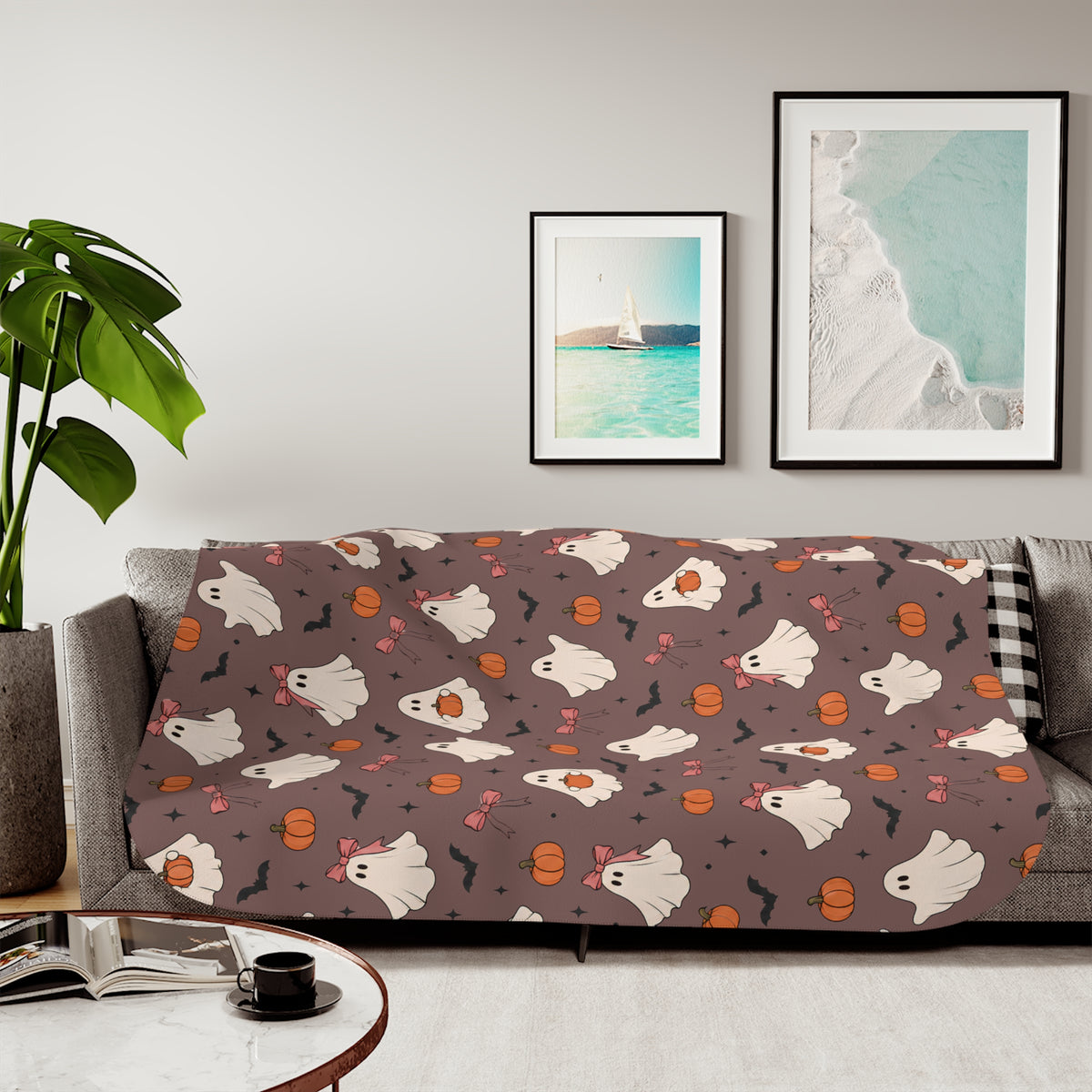 Autumn Ghosts Sherpa Blanket