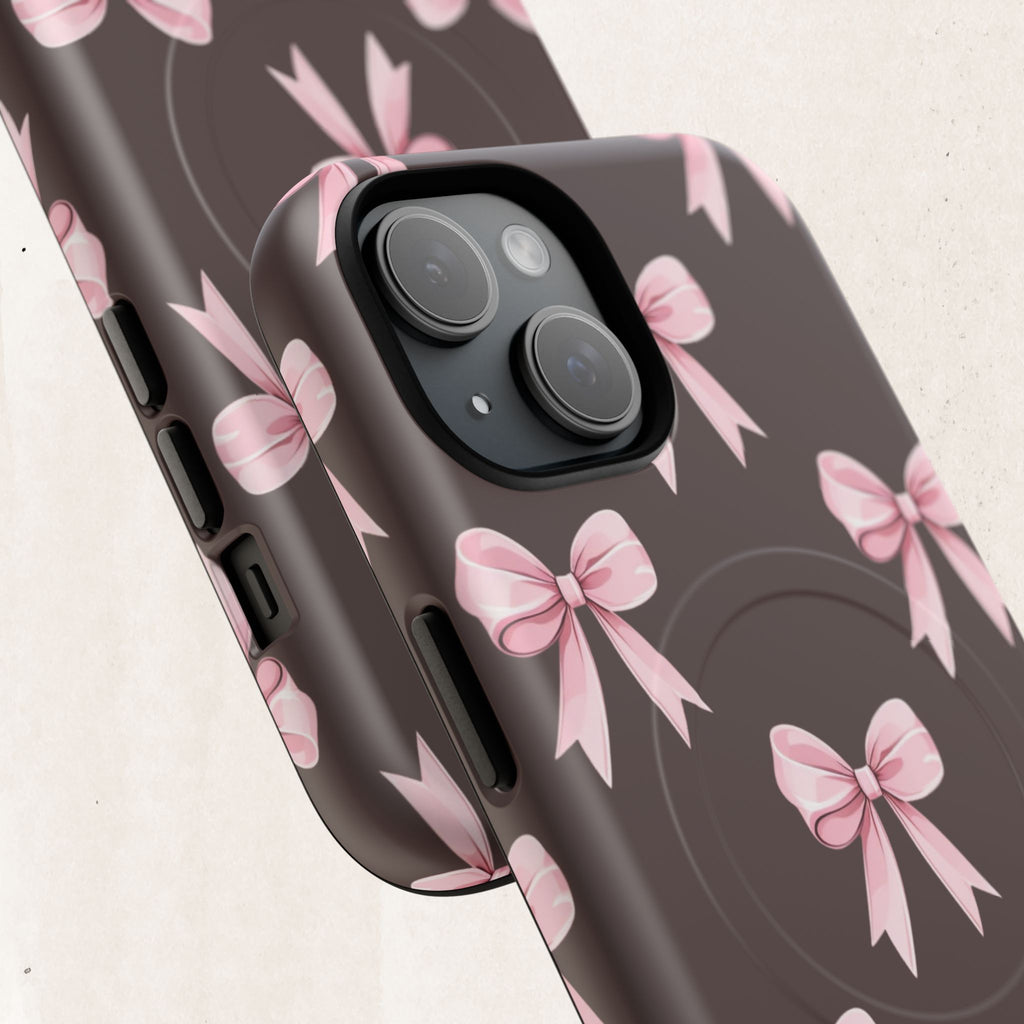 Pink Ribbon Bow Tough Magnetic Phone Case