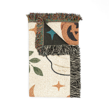 Halloween Ghost & Pumpkin Woven Blanket