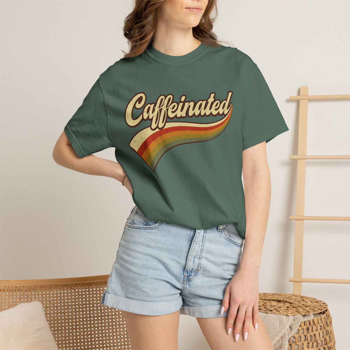 Caffeinated Retro Stripe Tee