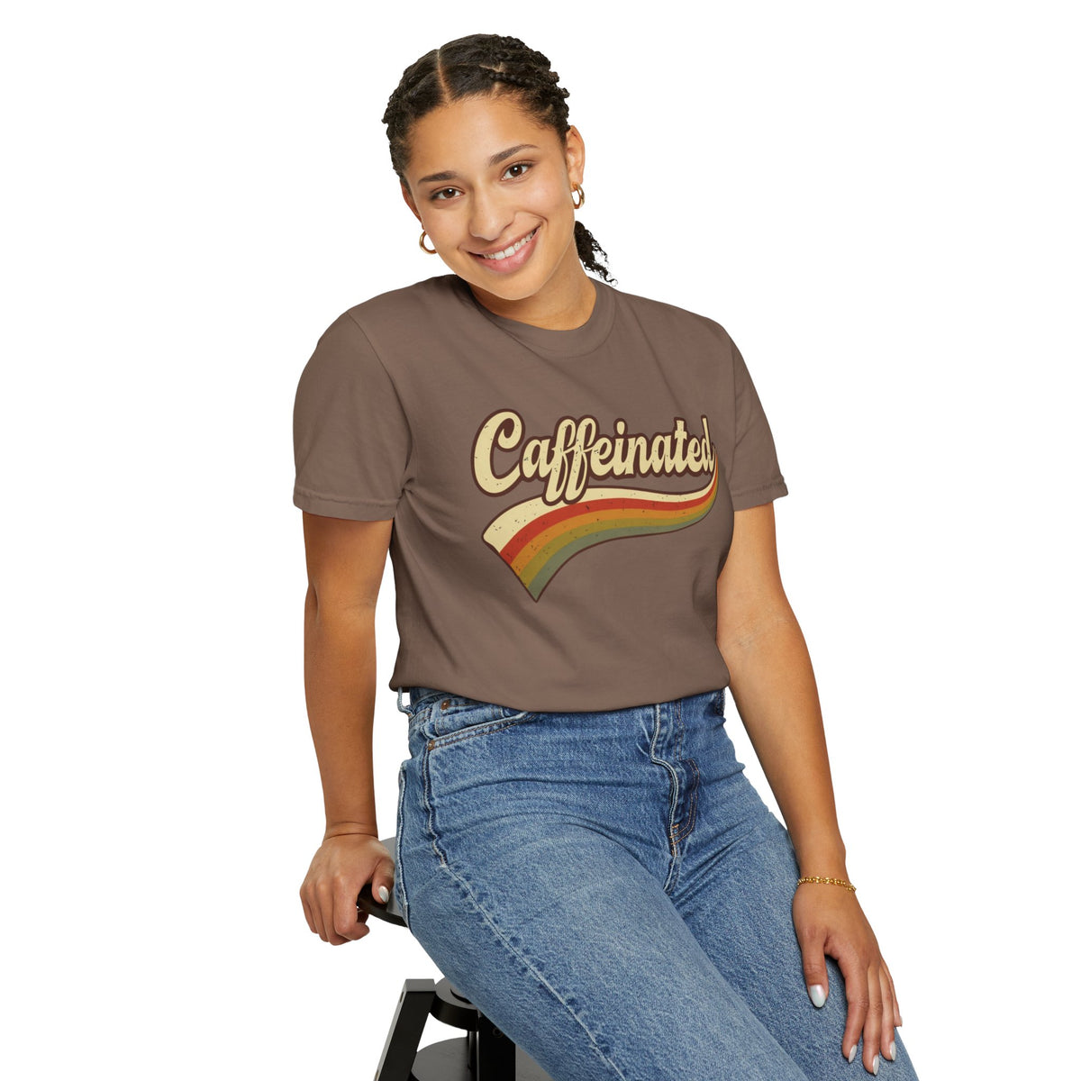 Caffeinated Retro Stripe Tee