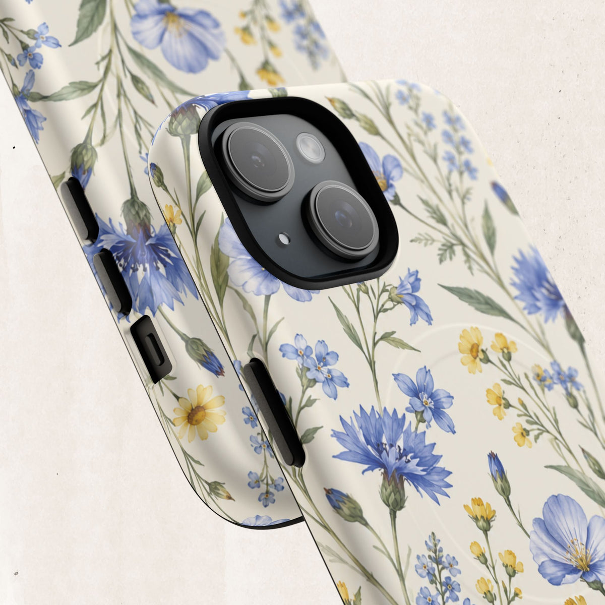 Floral Blue Cornflower  Magnetic Phone Case