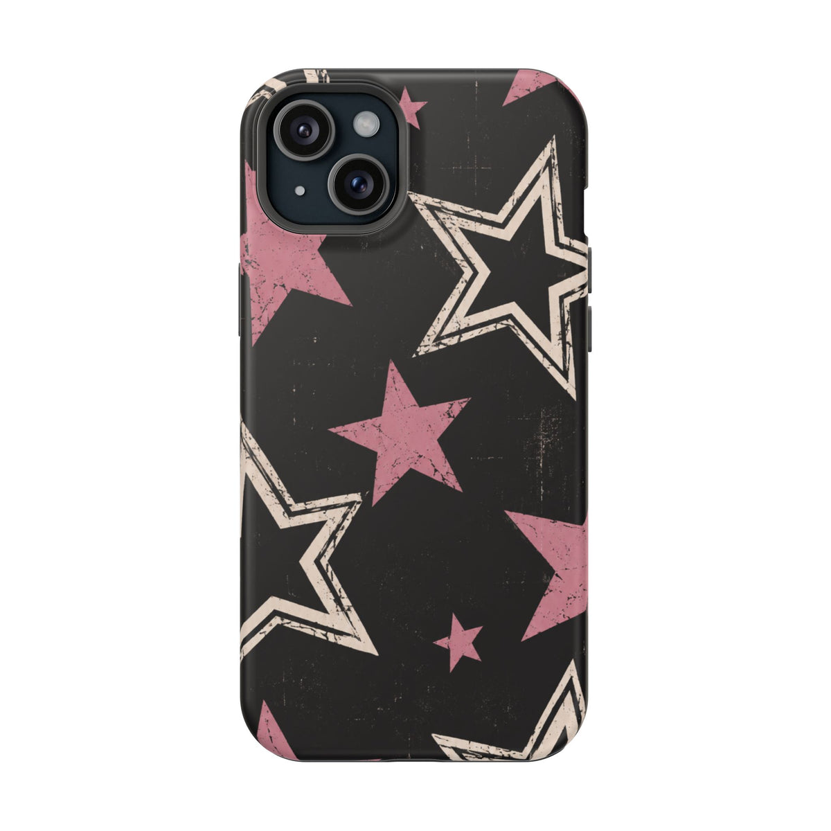 Pink Retro Stars Magnetic Phone Case, alternate view