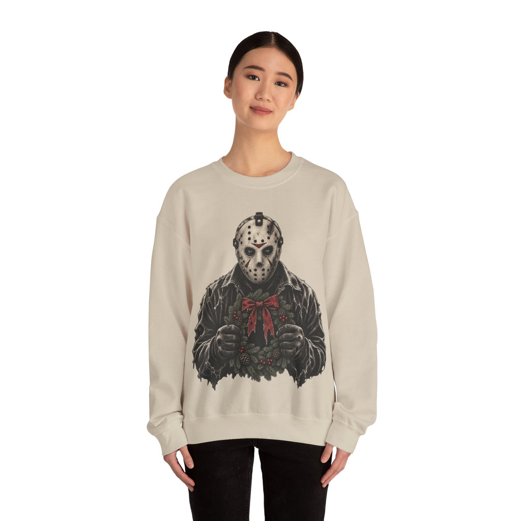 Jason Vorhees Christmas Wreath Crewneck Sweatshirt