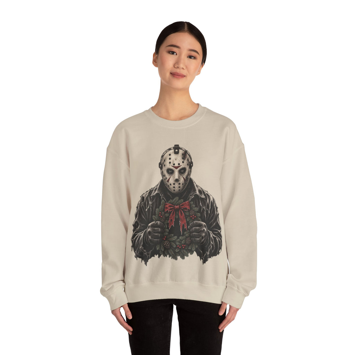 Jason Vorhees Christmas Wreath Crewneck Sweatshirt