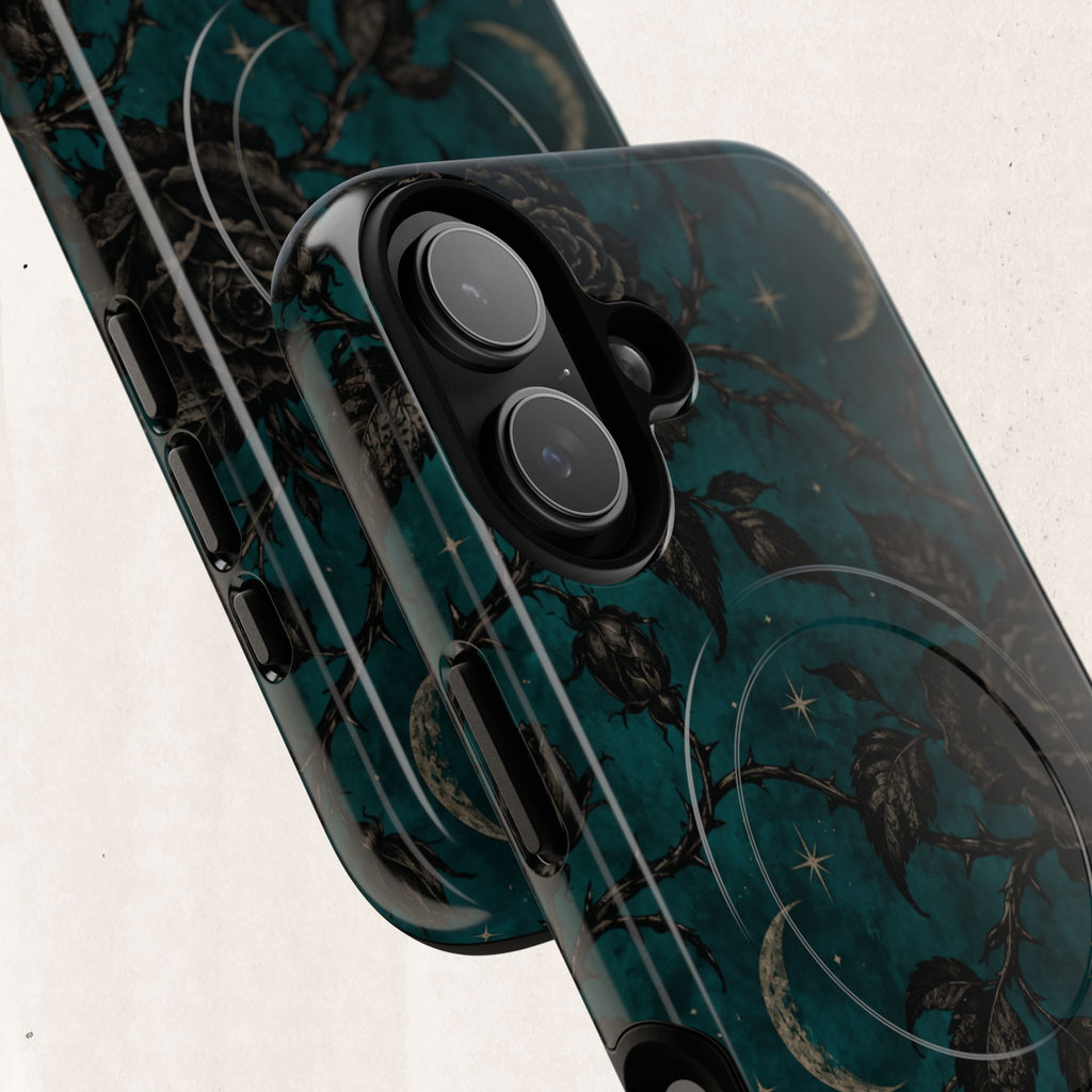 Teal Moon & Black Rose Tough Protective Case