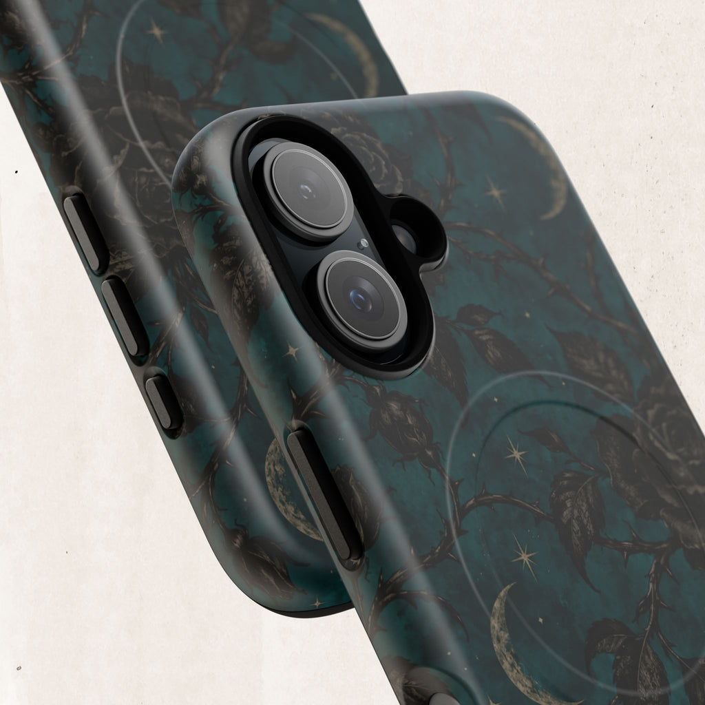Teal Moon & Black Rose Tough Protective Case