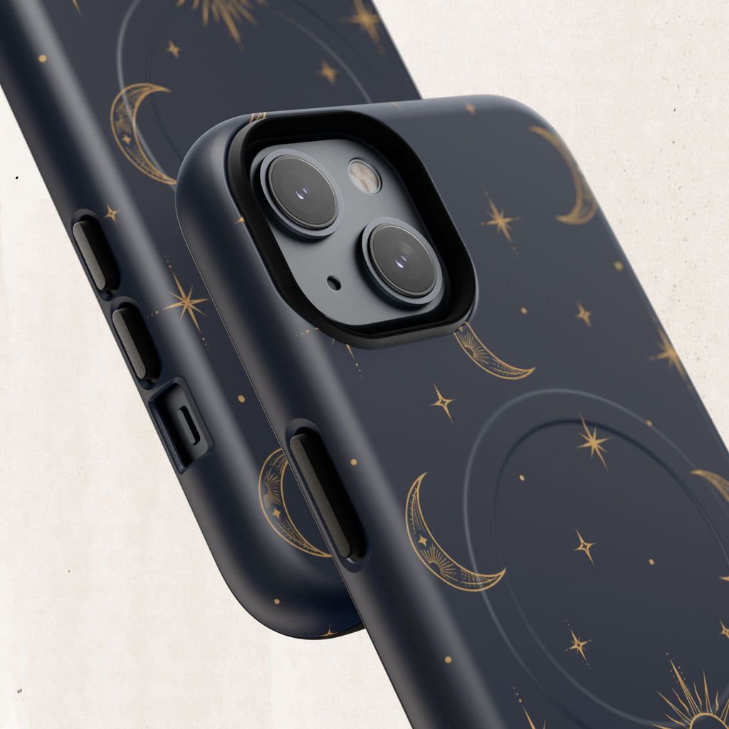 Magnetic Phone Case — Celestial Moon & Stars Tough Protective Cover