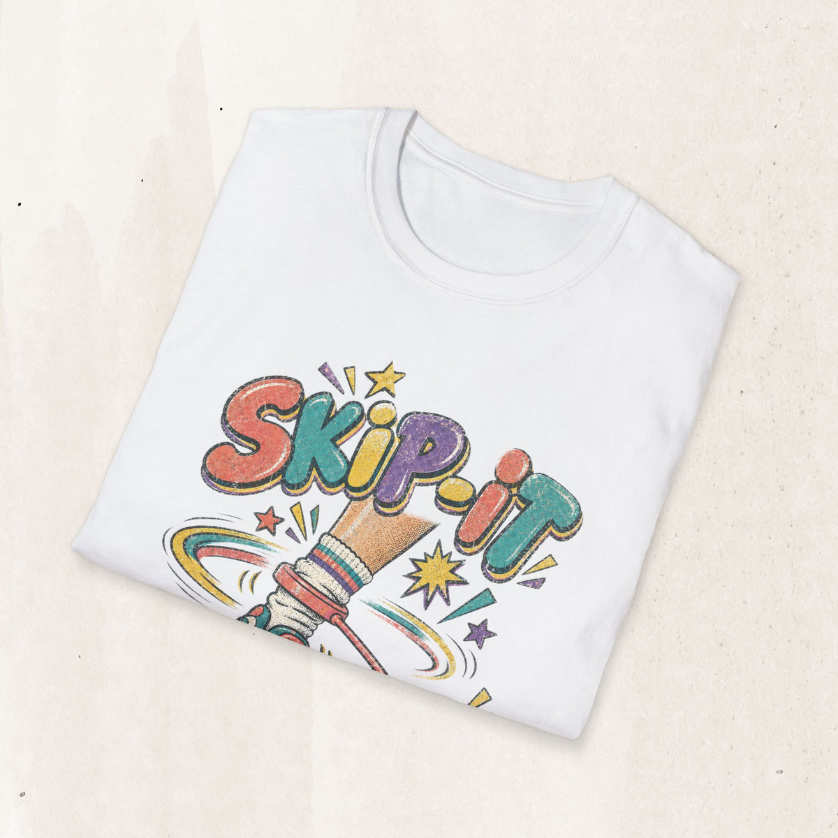 Skip-It Retro Graphic Tee in White, alternate view