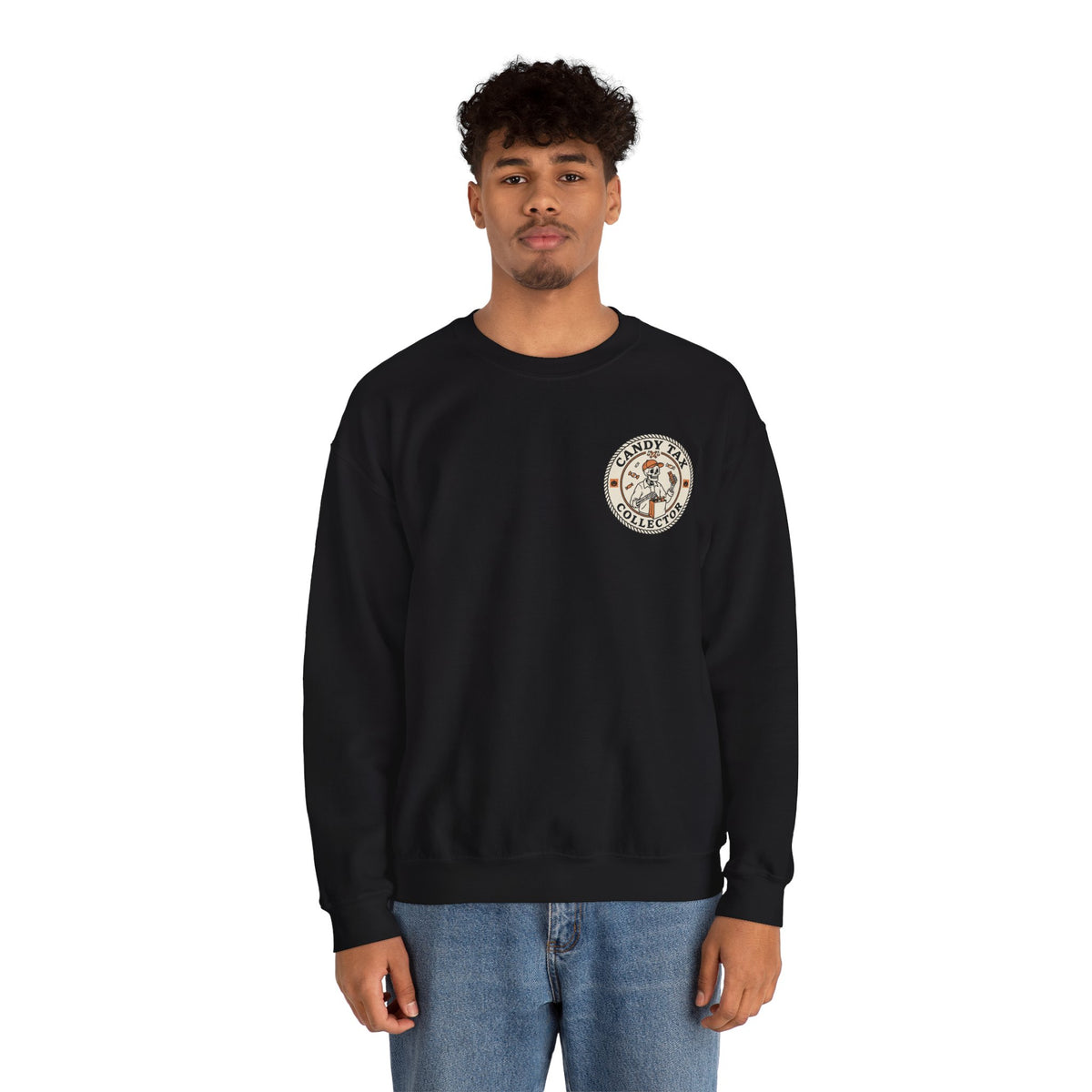 Candy Tax Collector Patch Design Sweatshirt Printify