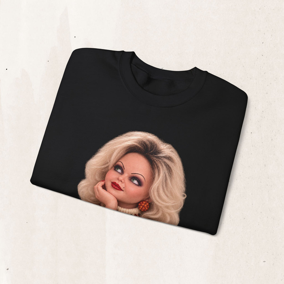 Bride of Chucky Thanksgiving horror crewneck sweatshirt in black