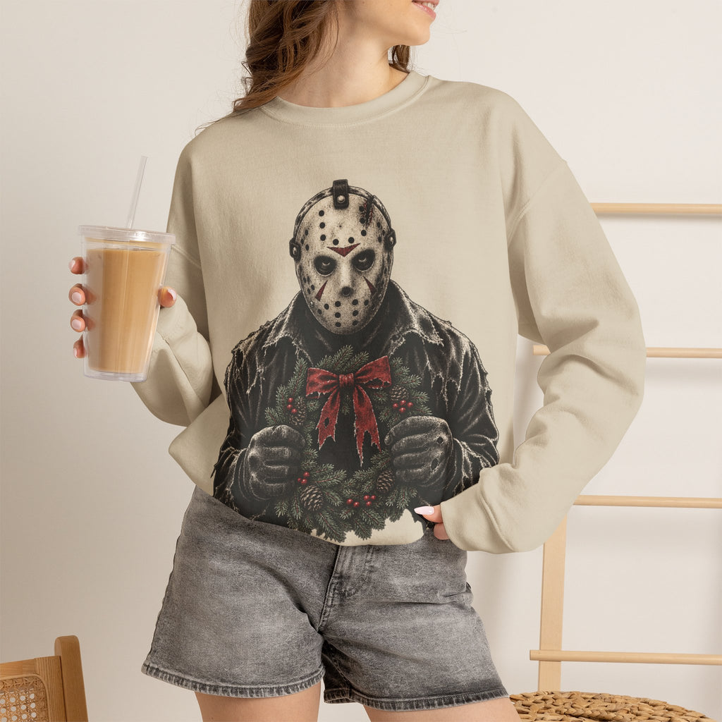 Jason Vorhees Christmas Wreath Crewneck Sweatshirt
