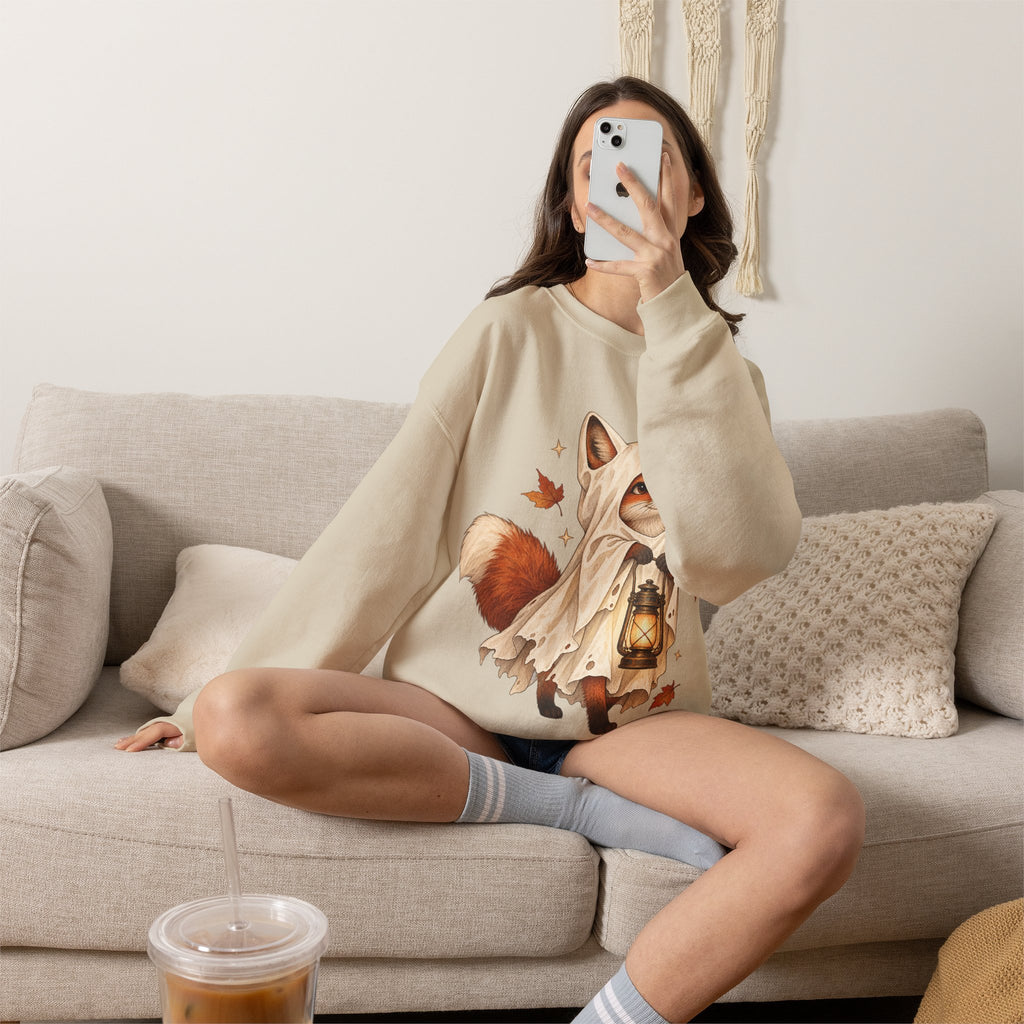 Autumn Lantern Fox Crewneck Sweatshirt