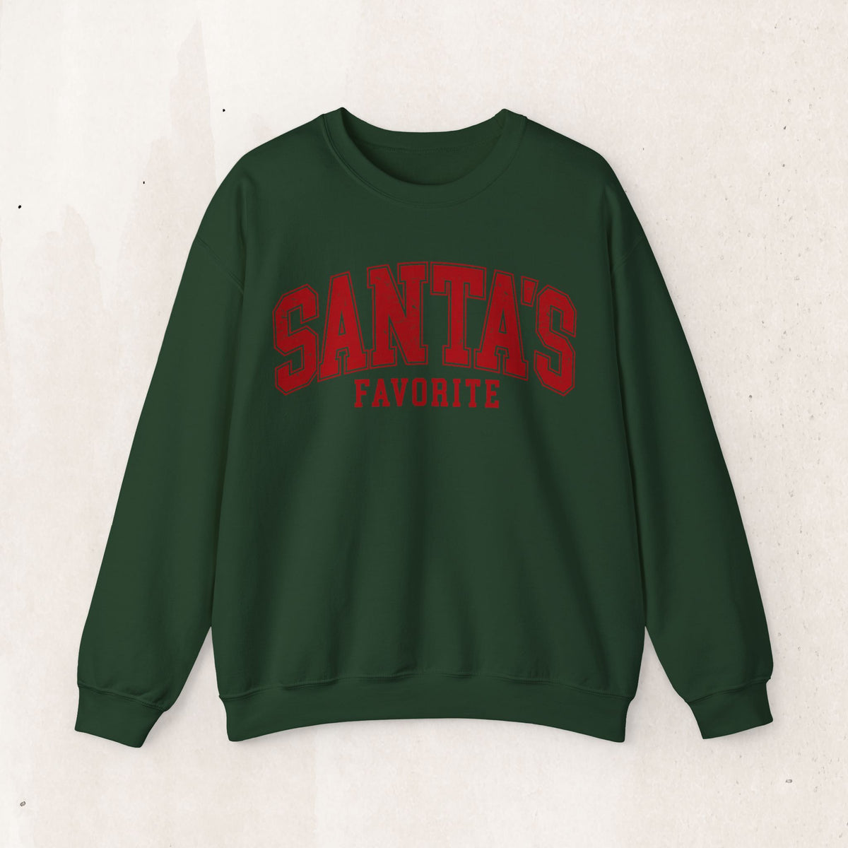 Santa's Favorite varsity Christmas sweatshirt