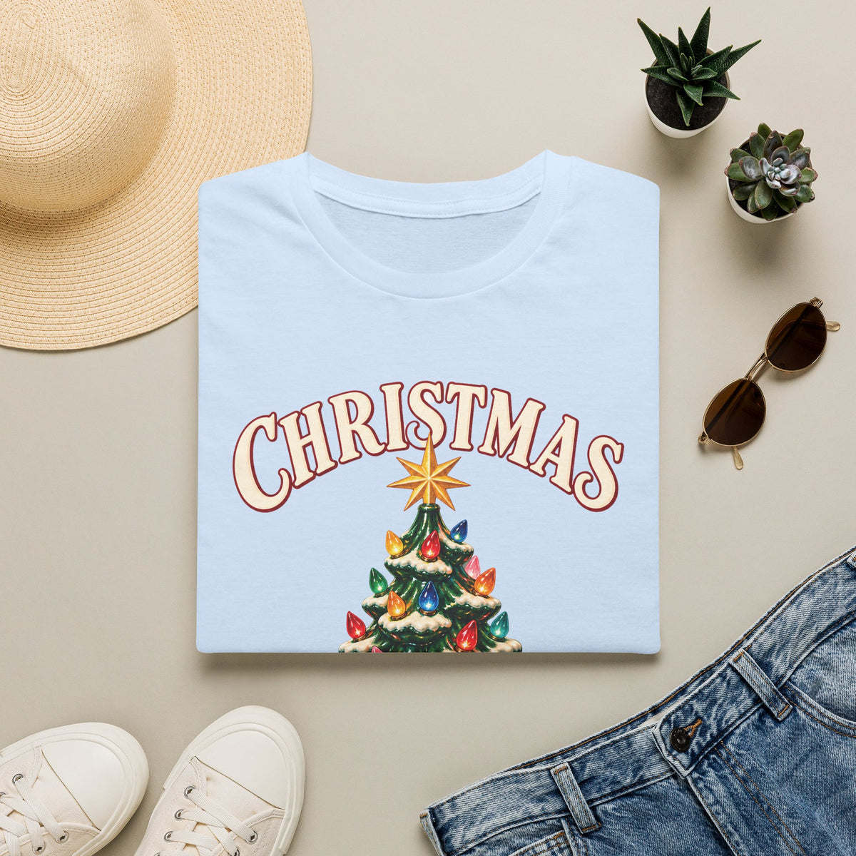 Vintage Ceramic Christmas Tree Graphic Tee