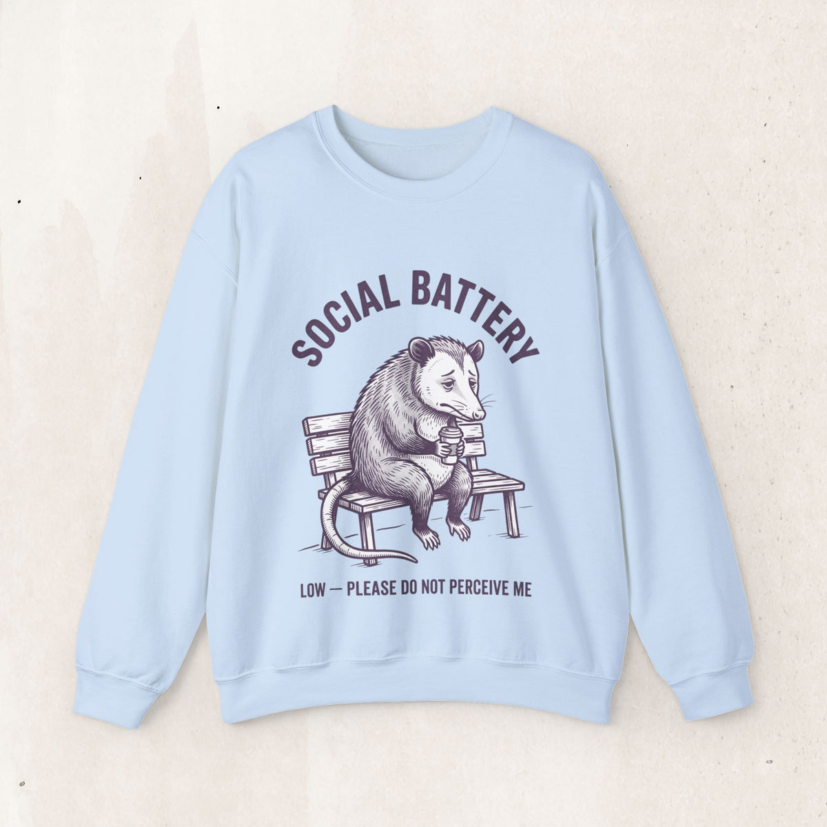 Social Battery Low Graphic Crewneck Sweatshirt