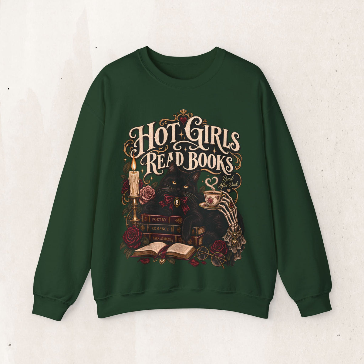 Hot Girls Read Books Crewneck Sweatshirt
