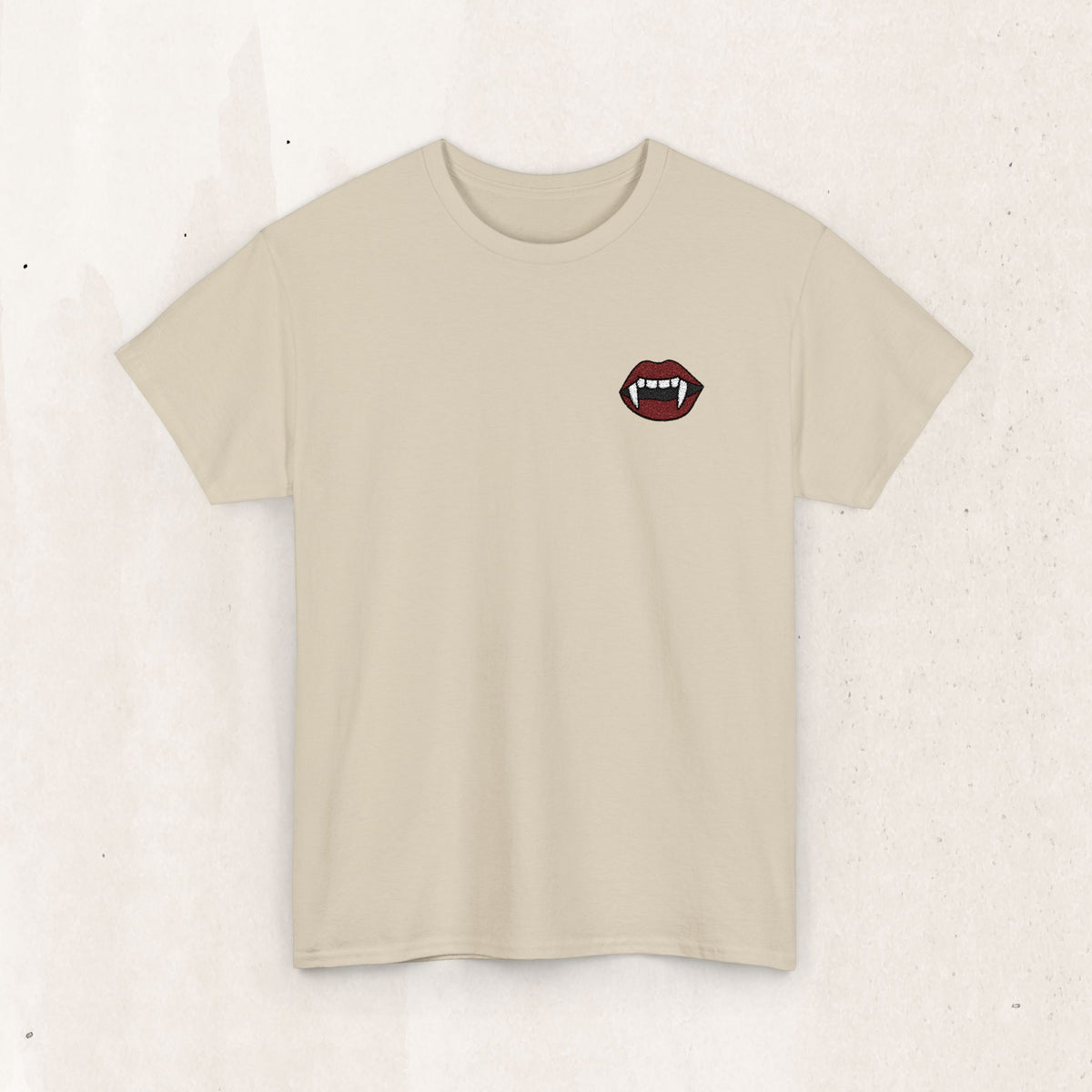 Embroidered Vampire Fangs Tee
