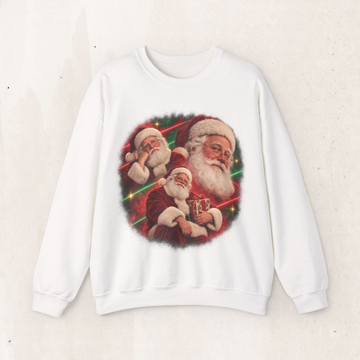 Vintage Santa 80s glamour portrait tacky Christmas sweatshirt
